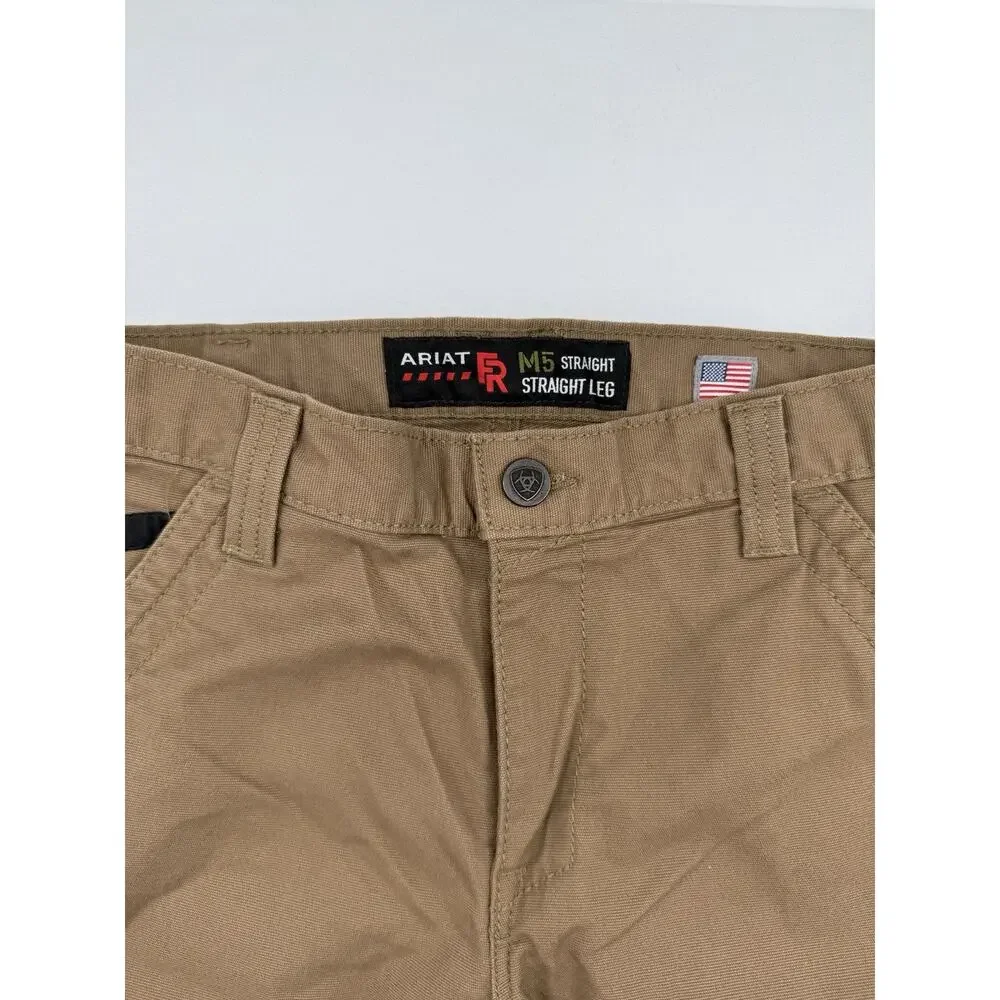 Ariat FR Stretch DuraLight Canvas Stackable Straight Leg Pant 30/36 M5 Straight